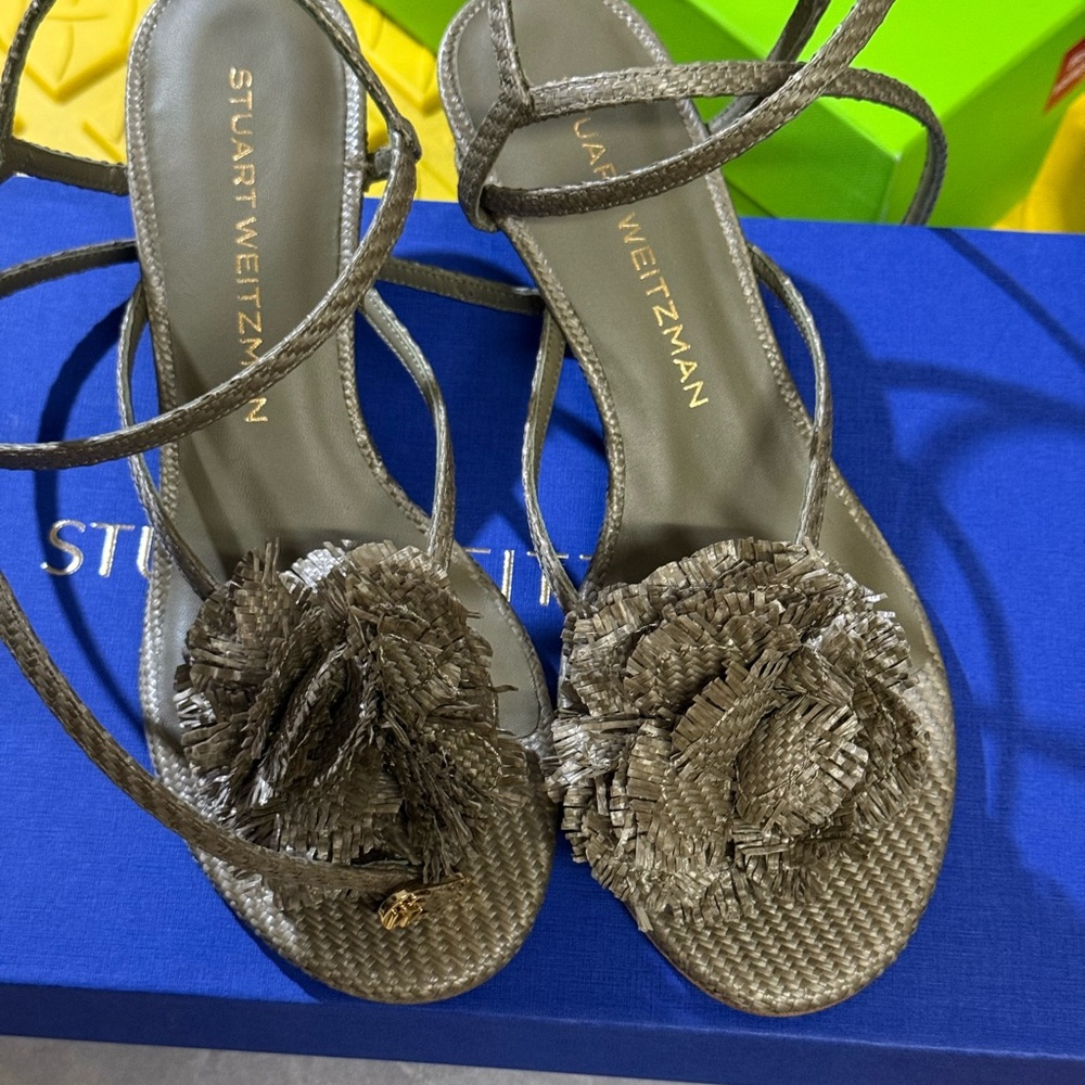Stuart Weitzman Silver Strappy Sandals